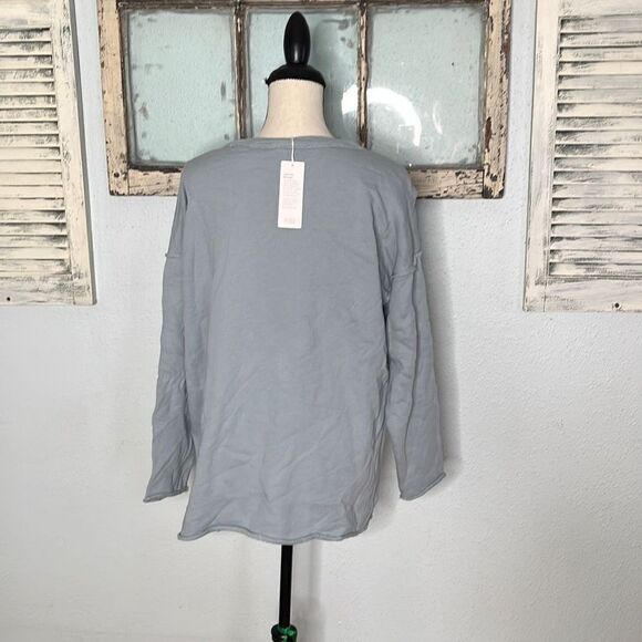 Eileen Fisher Womens Sweatshirt Boxy Tunic Crewneck Blue Size Extra Small NWT - Picture 6 of 12